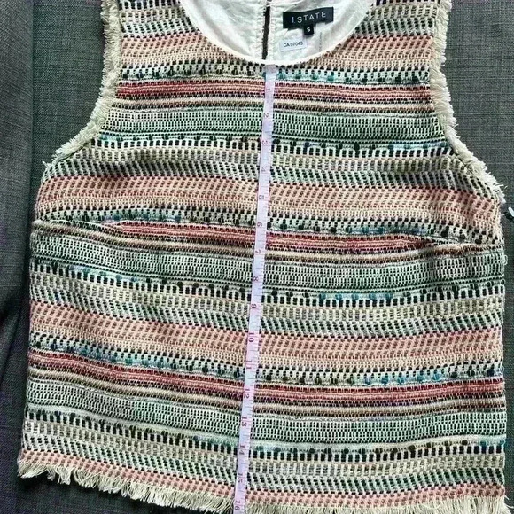 NWT 1. State Women’s Gypsy Night Boho Tweed White  Pink Stylish Summer Top Small - Picture 7 of 12